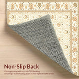 Elegant Area with Vintage Floral in Earthy Shades(Beige)