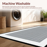 Ultra Soft Area Rug, Non Slip, Stain Resistant, Washable Area Rugs for Living Room, Bedroom, Chic Monochrome Geometric Aesthetic(Gray)