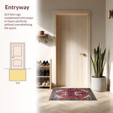 Ultra Soft Area Rug, Non Slip, Stain Resistant, Washable Area Rugs for Living Room, Bedroom, Striking Soft Graphic Motif(Red)
