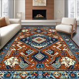 Ultra Soft Area Rug, Non Slip, Stain Resistant, Washable Area Rugs for Living Room, Bedroom, Contemporary Abstract Geometric Style(Brown)