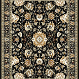 Dramatic Black and Gold Floral Fusion(Black)
