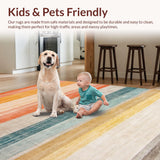 Ultra Soft Area Rug, Non Slip, Stain Resistant, Washable Area Rugs for Living Room, Bedroom, Stylish Multi-Hued Geometric Blend(Orange)