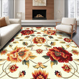 Ultra Soft Area Rug, Non Slip, Stain Resistant, Washable Area Rugs for Living Room, Bedroom, Charming Decorative with Bold Floral(White)