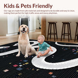 Ultra Soft Area Rug, Non Slip, Stain Resistant, Washable Area Rugs for Living Room, Bedroom, Chic Abstract Serpent Design(White)