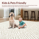 Ultra Soft Area Rug, Non Slip, Stain Resistant, Washable Area Rugs for Living Room, Bedroom, Trunding Farmhouse Hallway Kitchen Shaggy Runner(Beige)