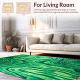 Ultra Soft Area Rug, Non Slip, Stain Resistant, Washable Area Rugs for Living Room, Bedroom, Contemporary Green Abstract Vibes(Green)