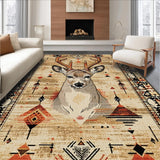 Ultra Soft Area Rug, Non Slip, Stain Resistant, Washable Area Rugs for Living Room, Bedroom, Vibrant Natural Palette Animal Print(Beige)