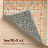 Ultra Soft Area Rug, Non Slip, Stain Resistant, Washable Area Rugs for Living Room, Bedroom, Striking Neutral Abstract Aesthetics(Orange)