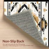 Ultra Soft Area Rug, Non Slip, Stain Resistant, Washable Area Rugs for Living Room, Bedroom, Elegant Ethnic Diamond Design(Beige)