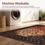 Ultra Soft Area Rug, Non Slip, Stain Resistant, Washable Area Rugs for Living Room, Bedroom, Vintage Country Charm Aesthetic(Red)