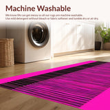 Ultra Soft Area Rug, Non Slip, Stain Resistant, Washable Area Rugs for Living Room, Bedroom, Lively Modern Striped Aesthetic(Pink)