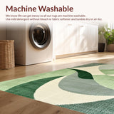 Ultra Soft Area Rug, Non Slip, Stain Resistant, Washable Area Rugs for Living Room, Bedroom, Contemporary Sage Green Bedroom Minimalist Floor Rug(Gray)