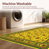 Ultra Soft Area Rug, Non Slip, Stain Resistant, Washable Area Rugs for Living Room, Bedroom, Lively Sunshine-inspired Graphic Texture(Yellow)