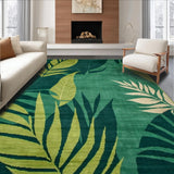 Ultra Soft Area Rug, Non Slip, Stain Resistant, Washable Area Rugs for Living Room, Bedroom, Sleek Geometric Floral Composition(Green)