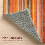 Ultra Soft Area Rug, Non Slip, Stain Resistant, Washable Area Rugs for Living Room, Bedroom, Chic Warm Tones Artful Arrangement(Orange)
