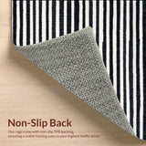 Ultra Soft Area Rug, Non Slip, Stain Resistant, Washable Area Rugs for Living Room, Bedroom, Bold Black & White Stripe Rug: Modern Geometric Entryway Carpet(Black)