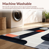 Ultra Soft Area Rug, Non Slip, Stain Resistant, Washable Area Rugs for Living Room, Bedroom, Artful Modern Distressed Texture(Black)