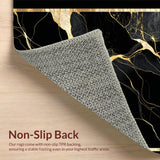 Ultra Soft Area Rug, Non Slip, Stain Resistant, Washable Area Rugs for Living Room, Bedroom, Dynamic Modern Geometric Blend(Black)