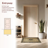 Ultra Soft Area Rug, Non Slip, Stain Resistant, Washable Area Rugs for Living Room, Bedroom, Elegant Neutral Paisley Aesthetic(Beige)
