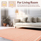 Ultra Soft Area Rug, Non Slip, Stain Resistant, Washable Area Rugs for Living Room, Bedroom, Sophisticated Earth Tones Motif(Orange)