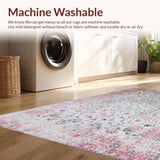 Ultra Soft Area Rug, Non Slip, Stain Resistant, Washable Area Rugs for Living Room, Bedroom, Rustic Vintage Botanical Accent(Gray)