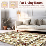 Jacobean Inspired Botanical for Contemporary Home Floor Cover(Beige)