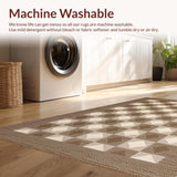 Ultra Soft Area Rug, Non Slip, Stain Resistant, Washable Area Rugs for Living Room, Bedroom, Elegant Neutral Patterned Texture(Beige)