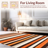Ultra Soft Area Rug, Non Slip, Stain Resistant, Washable Area Rugs for Living Room, Bedroom, Vibrant Cozy Meditative Layer(Orange)