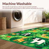 Ultra Soft Area Rug, Non Slip, Stain Resistant, Washable Area Rugs for Living Room, Bedroom, Fun and Quirky Zoo Inspired Style(Green)