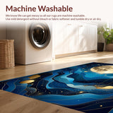 Ultra Soft Area Rug, Non Slip, Stain Resistant, Washable Area Rugs for Living Room, Bedroom, Enchanting Celestial Harmony Visuals(Blue)