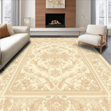 Ultra Soft Area Rug, Non Slip, Stain Resistant, Washable Area Rugs for Living Room, Bedroom, Refined Area with Intricate Baroque Style in Beige(Beige)
