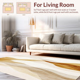 Desert Dream Area – Warm Beige Cream Abstract Design Easy Care(Beige)