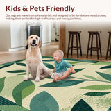 Ultra Soft Area Rug, Non Slip, Stain Resistant, Washable Area Rugs for Living Room, Bedroom, Lush Distressed Floral Design(Beige)