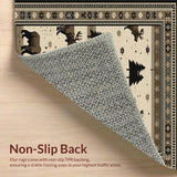 Ultra Soft Area Rug, Non Slip, Stain Resistant, Washable Area Rugs for Living Room, Bedroom, Vintage Lodge Natural Aesthetic(Brown)