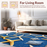 Ultra Soft Area Rug, Non Slip, Stain Resistant, Washable Area Rugs for Living Room, Bedroom, Vibrant Ocean Bedroom Non-Shedding Area Rug(Blue)