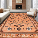 Ultra Soft Area Rug, Non Slip, Stain Resistant, Washable Area Rugs for Living Room, Bedroom, Warm Cozy Diamond Arrangement(Orange)