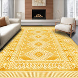 Ultra Soft Area Rug, Non Slip, Stain Resistant, Washable Area Rugs for Living Room, Bedroom, Vibrant Abstract Trellis Aesthetic(Yellow)