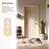 Ultra Soft Area Rug, Non Slip, Stain Resistant, Washable Area Rugs for Living Room, Bedroom, Sleek Minimalist Tiled Design(Beige)