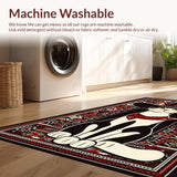 Ultra Soft Area Rug, Non Slip, Stain Resistant, Washable Area Rugs for Living Room, Bedroom, Vibrant Rustic Animal Print(Black)