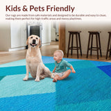 Ultra Soft Area Rug, Non Slip, Stain Resistant, Washable Area Rugs for Living Room, Bedroom, Colorful Modern Home Office Plush Area Carpet(Blue)