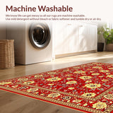 Ultra Soft Area Rug, Non Slip, Stain Resistant, Washable Area Rugs for Living Room, Bedroom, Rustic Handcrafted Petal Arrangement(Red)