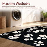 Ultra Soft Area Rug, Non Slip, Stain Resistant, Washable Area Rugs for Living Room, Bedroom, Stylish Abstract Animal Pattern(Black)