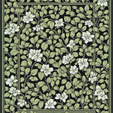 Striking Monochrome Plant Motif(Black)
