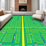Ultra Soft Area Rug, Non Slip, Stain Resistant, Washable Area Rugs for Living Room, Bedroom, Playful Multicolor Urban Journey(Green)