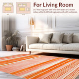 Ultra Soft Area Rug, Non Slip, Stain Resistant, Washable Area Rugs for Living Room, Bedroom, Rustic Orange Blush Design Fusion(Orange)