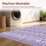 Ultra Soft Area Rug, Non Slip, Stain Resistant, Washable Area Rugs for Living Room, Bedroom, Vibrant Rustic Diamond Arrangement(Purple)