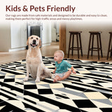 Ultra Soft Area Rug, Non Slip, Stain Resistant, Washable Area Rugs for Living Room, Bedroom, Rustic Earthy Abstract Pattern(Beige)
