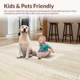 Ultra Soft Area Rug, Non Slip, Stain Resistant, Washable Area Rugs for Living Room, Bedroom, Elegant Textured Area Featuring Abstract and Warm Hues(Beige)