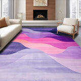 Ultra Soft Area Rug, Non Slip, Stain Resistant, Washable Area Rugs for Living Room, Bedroom, Vibrant Abstract Layered Design(Purple)