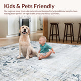 Ultra Soft Area Rug, Non Slip, Stain Resistant, Washable Area Rugs for Living Room, Bedroom, Trendy Subdued Gradient Pattern(Gray)